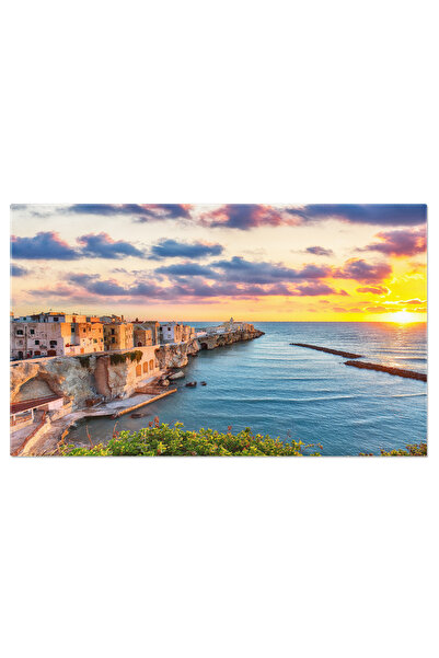 StoryGift Romania Tablou Canvas Fotografie Vedere La Vieste, Frumos Oras De C...