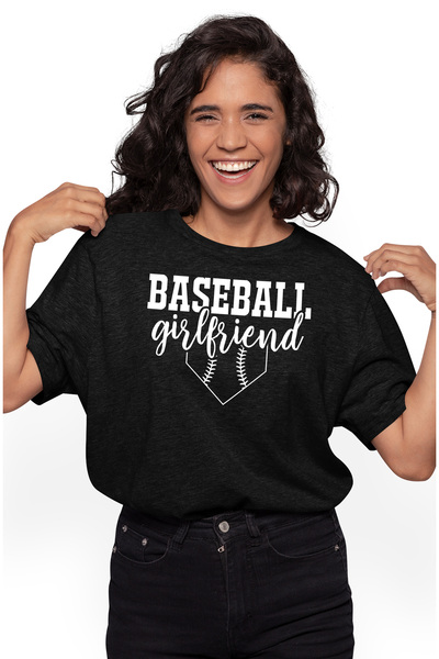 StoryGift Romania Tricou Femei pentru iubita unui jucator de baseball - text in engleza sport cu BLK_L