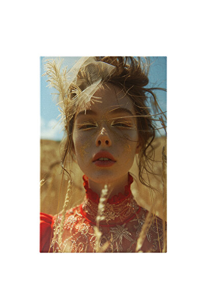 StoryGift Romania Tablou Canvas Tânăra Din Lanul Cu Spice Machiaj Fantezist C...