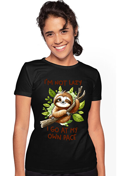 StoryGift Romania Tricou Femei cu animalul sloth/lenes cu mesajul "I'm not la...