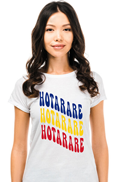 StoryGift Romania Tricou Femei Cuvantul Hotarare, in Culorile Steagului Roman...