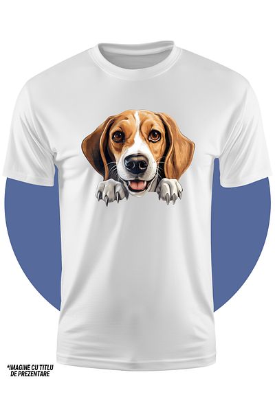 StoryGift Romania Tricou Copii Cu Un Catel Vesel, Ilustratie, Jucaus, Curiozitate, Gheare, Prietenul Omului,