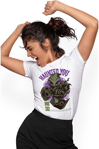 StoryGift Romania Tricou Femei Cu Monstru Cu Un Craniu Uman In Mana, Text In ...