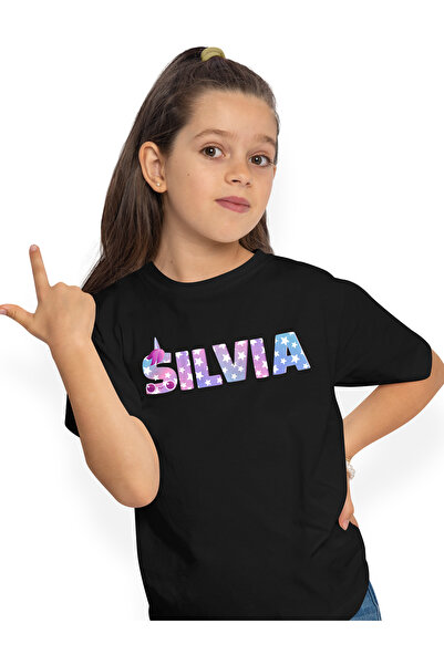 StoryGift Romania Tricou Copii Fete Cu Numele Silvia, Unicorn, Printesa, Fair...