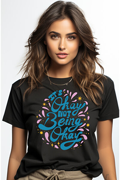 StoryGift Romania Tricou Femei Cu Mesajul Motivational in Engleza It's Okay N...