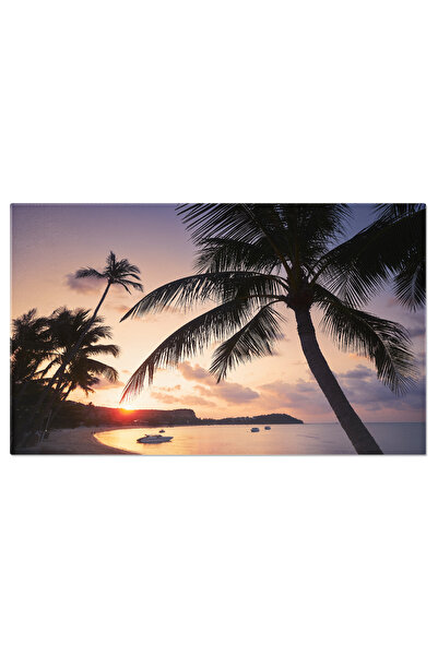 StoryGift Romania Tablou Canvas Palmieri Siluetati Pe Plaja La Apus In Thaila...