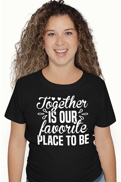 StoryGift Romania Tricou Femei cu inimioare cu mesajul "Impreuna este locul nostru favorit in care BLK_L