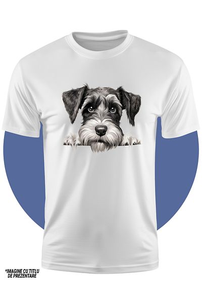 StoryGift Romania Tricou Copii Cu Un Caine Dezamagit, Ilustratie, Are Nevoie De Grija, Alb Si Negru, Se Uita