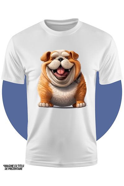StoryGift Romania Tricou Copii Cu Un Caine Gras, Ilustratie, Zgarda, Rade, Obezitate, Animal De Companie, Pr