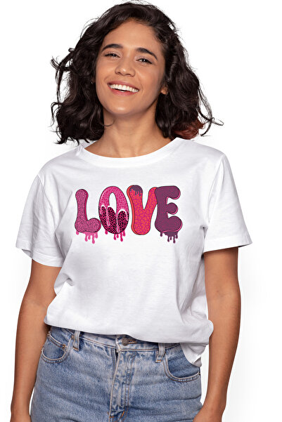 StoryGift Romania Tricou Femei cu mesajul "Love", Valentine's Day, ilustratie...