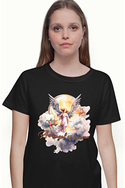 StoryGift Romania Tricou Femei cu un inger cu mesajul "An angel in Heaven", r...