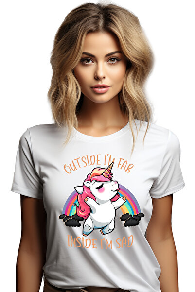 StoryGift Romania Tricou Femei cu un unicorn care e bucuros, ilustratie, mesa...