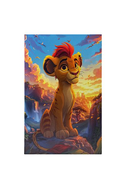 StoryGift Romania Tablou Canvas: Disney Leul Kion Din Desenele Animate Regele Leu, Leu Dragut Care Sta Pe Stanca