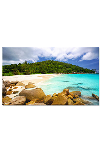 StoryGift Romania Tablou Canvas Plaja In Seychelles, Anse, Golf, Plaja, Albas...