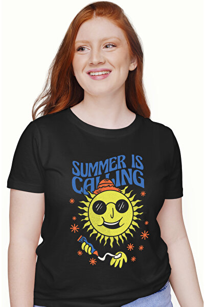 StoryGift Romania Tricou Femei Cu Text In Engleza Summer Is Calling, Soare Cu...