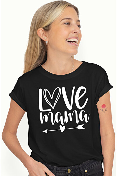 StoryGift Romania Tricou Femei inimioara si textul in engleza "Love mama" - m...