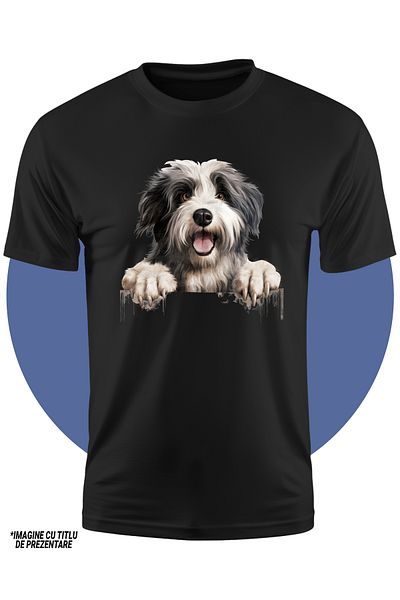 StoryGift Romania Tricou Copii Cu Un Catel Foarte Blanos, Ilustratie, Energic, Pentru Iubitorii De Caini, Vr