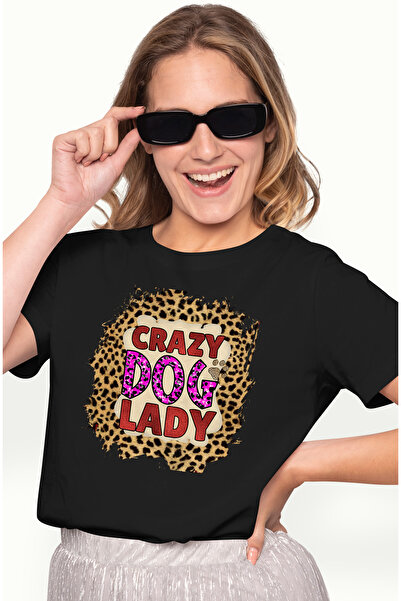 StoryGift Romania Tricou Femei cu mesajul "Crazy Dog Lady", caine, animal de ...