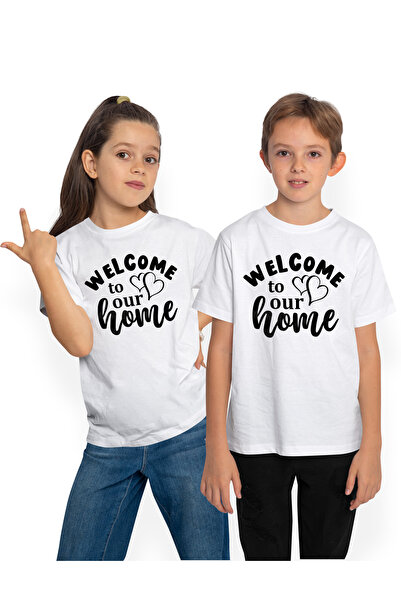 StoryGift Romania Tricou Copii Cu Inimioare Si Textul "welcome To Our Home" -...