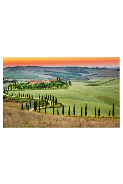 StoryGift Romania Tablou Canvas: Toscana, Italia - Peisaj Rural La Rasarit