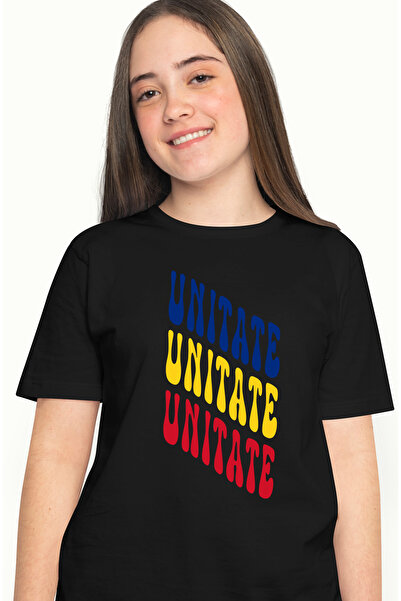 StoryGift Romania Tricou Femei Cuvantul Unitate, in Culorile Steagului Romani...