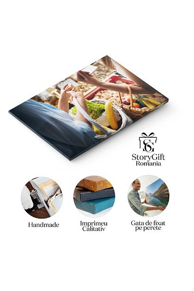 StoryGift Romania Tablou Canvas - Cumparaturi Sanatoase: Piata De Produse Organice