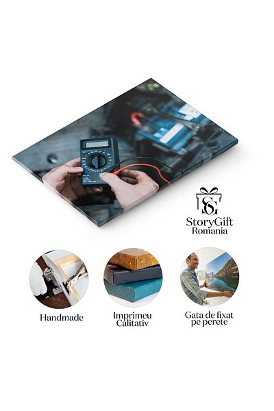 StoryGift Romania Tablou Canvas: Tehnologie Si Mecanica, Profesionist, Atelier Auto, Diagnoza