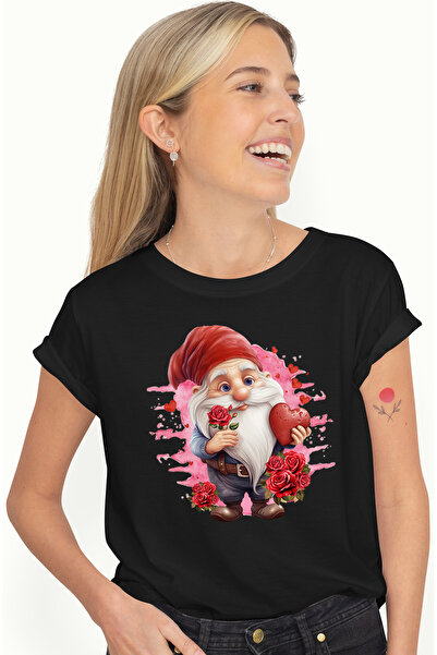 StoryGift Romania Tricou Femei cu un pitic cu barba lunga care tine o inima i...