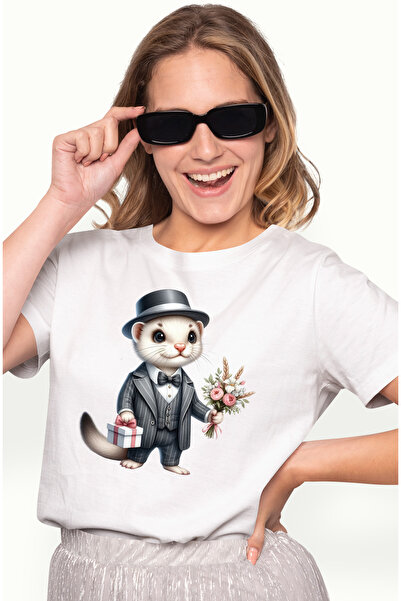 StoryGift Romania Tricou Femei cu o nevastuica la costum, ilustratie, palarie, cadou, buchet cu fl WHT_L