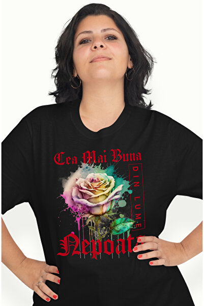 StoryGift Romania Tricou Femei Cu Textul Cea Mai Buna Nepoata, Din Lume, Floa...