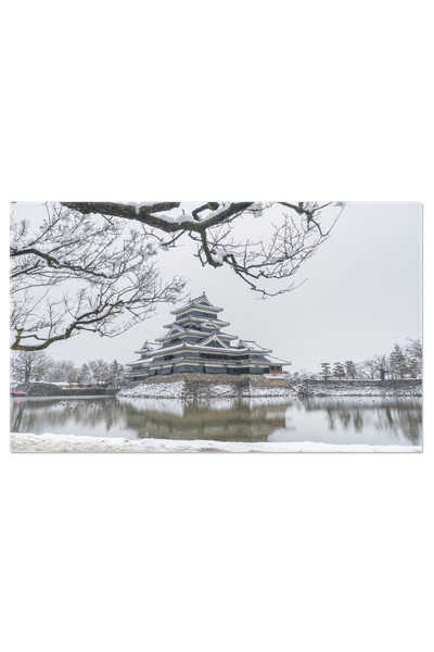 StoryGift Romania Tablou Canvas Castelul Matsumoto Si Zapada In Sezonul De Ia...