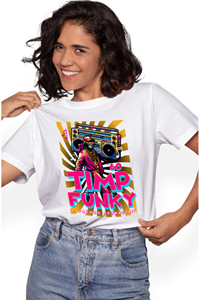 StoryGift Romania Tricou Femei Timp funky. e vremea petrecerii barbat cu boza...