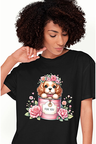 StoryGift Romania Tricou Femei cu o catelusa timida care iese dintr-o conserv...