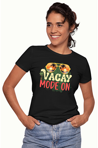 StoryGift Romania Tricou Femei cu mesajul "Vacay mode on", vara, vacanta, rel...