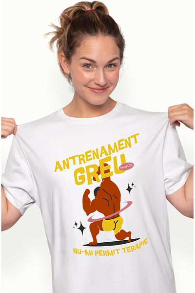 StoryGift Romania Women's T-shirt training hard I can't afford male therapy at the gym with Printed on WHT_M