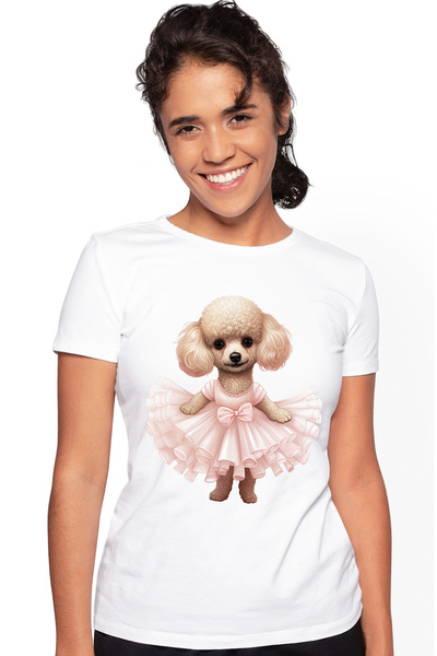 StoryGift Romania Tricou Femei cu Poodle (pudel), rochie, caine, animal de co...