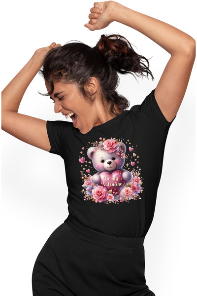 StoryGift Romania Tricou Femei cu un ursulet rosu in obraji cu mesajul "Be my...