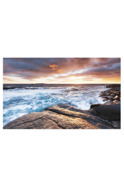 StoryGift Romania Tablou Canvas Peisaj Marin De Vara La Apus, Mare, Apus, Oce...