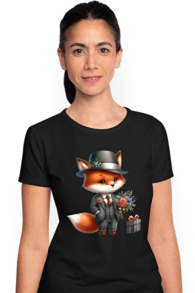 StoryGift Romania Tricou Femei cu un vulpoi la costum, ilustratie, cadou, buc...