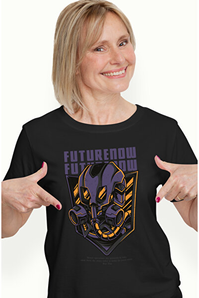 StoryGift Romania Tricou Femei Cu Monstru Masinarie Mov, Text In Engleza Futu...