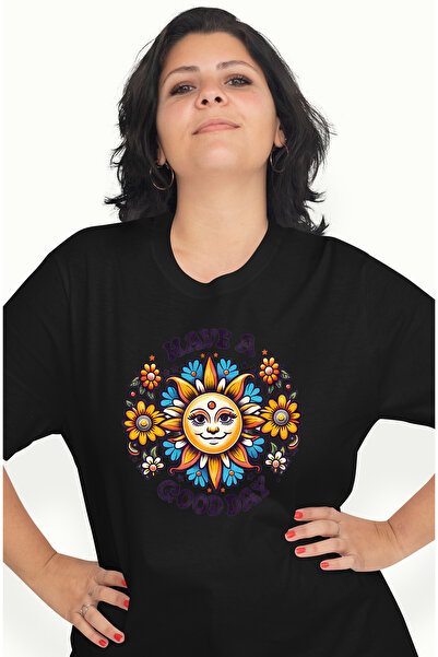 StoryGift Romania Tricou Femei cu soarele inconjurat de flori cu mesajul "Hav...