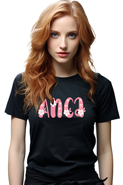 StoryGift Romania Tricou Femei Cu Numele Anca, Flori, Colorat, Roz, Dragut, c...
