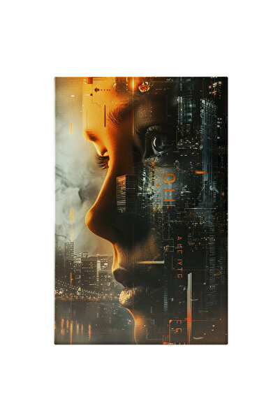 StoryGift Romania Tablou Canvas Femeie Cu Ochii Albastrii Si Gene Lungi Ingan...