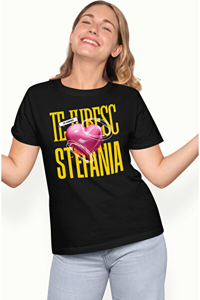 StoryGift Romania Tricou Femei Te Iubesc Stefania, Dragoste, Inima, Iubire, S...