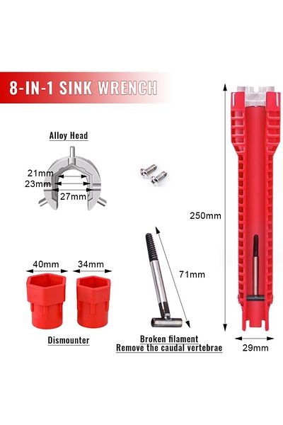Generic Faucet and Sink Installer Set |   10mm Tape |   Plumbing Wrench |   Abs + Aluminum