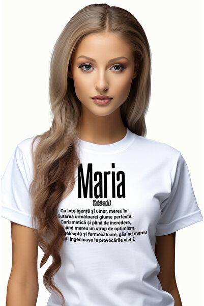 StoryGift Romania Tricou Femei Cu Numele Maria, si Mesaj Motivational, Glumea...