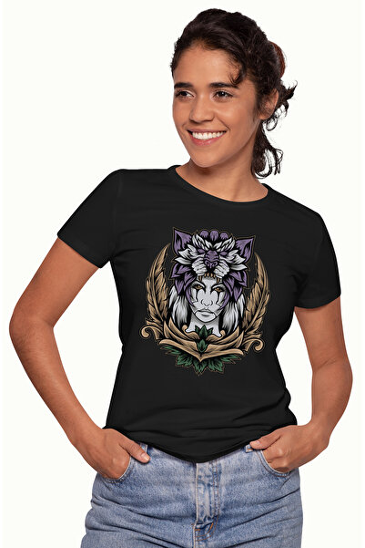 StoryGift Romania Tricou Femei Cu Monstru, Harpie, Frunze, Pene, Fantasy, Leu...