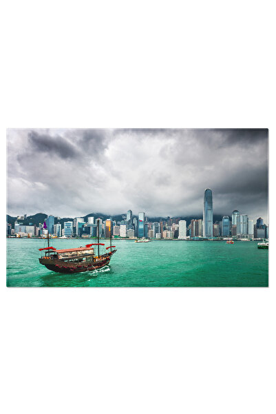 StoryGift Romania Tablou Canvas Portul Hong Kong: Marea Si Skyscrapere - Canv...