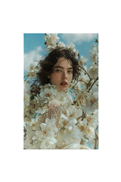 StoryGift Romania Tablou Canvas: Balada Orhideelor Albe Femeia Îmbrățișată De Puritatea Florilor Parfumate Pictur