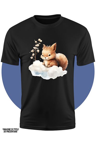 StoryGift Romania Tricou Copii Cu O Veverita Care Se Pregateste Pentru Culcare, Ilustratie, Odihna, Obosita,